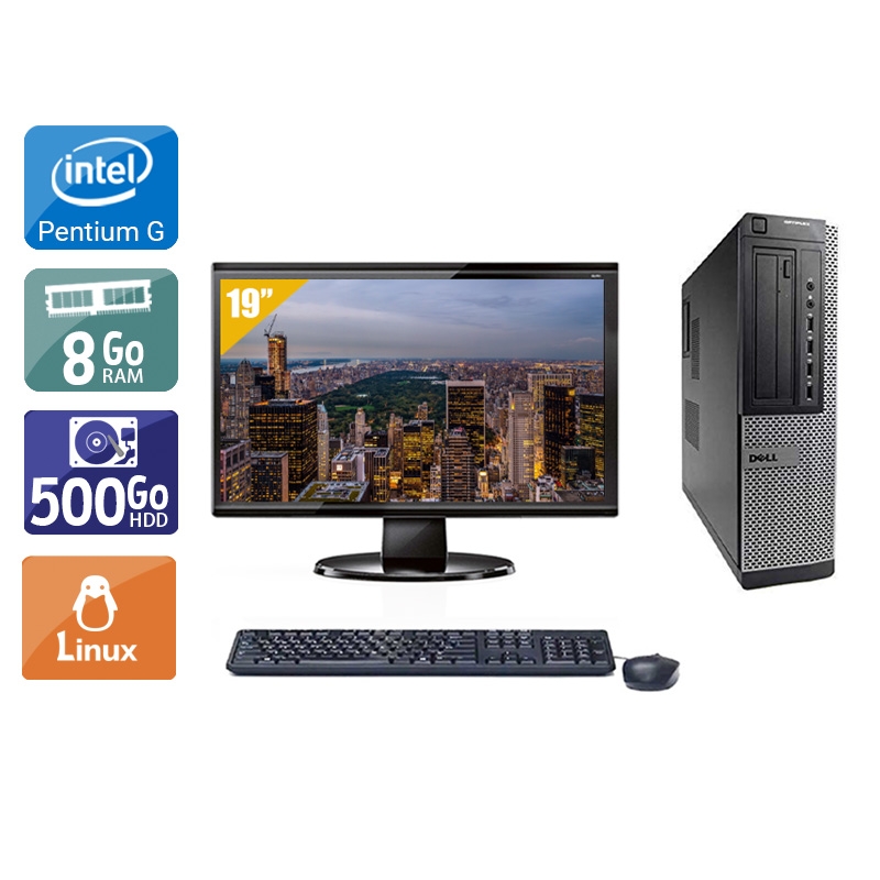 Dell Optiplex 790 Desktop Pentium G Dual Core + Écran - 19'' 8Go RAM 500Go HDD Linux  Bon étatOccasion certifiée reconditionnée Bon état -  reconditionné disponible sur Kiatoo