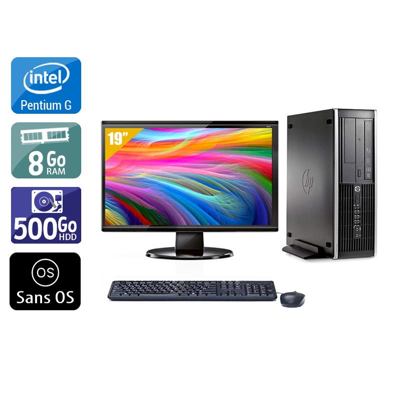 HP Compaq Pro 6200 SFF Pentium G Dual Core + Écran - 19'' 8Go RAM 500Go HDD Sans OS  Bon étatOccasion certifiée reconditionnée Bon état -  reconditionné disponible sur Kiatoo