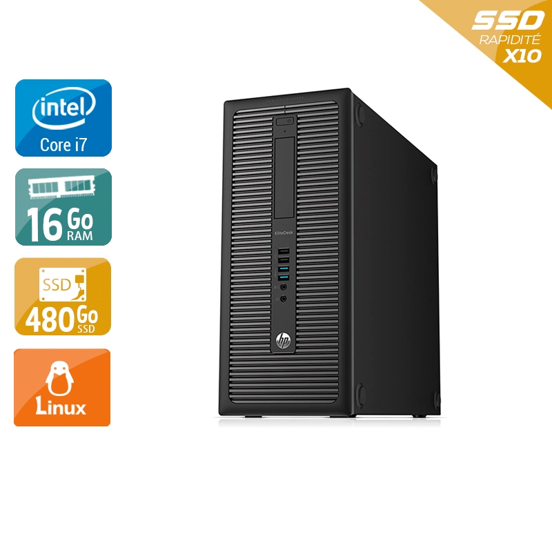 HP EliteDesk 800 G1 Tower i7 - 16Go RAM 480Go SSD Linux  État correctOccasion certifiée reconditionnée Bon état -  reconditionné disponible sur Kiatoo