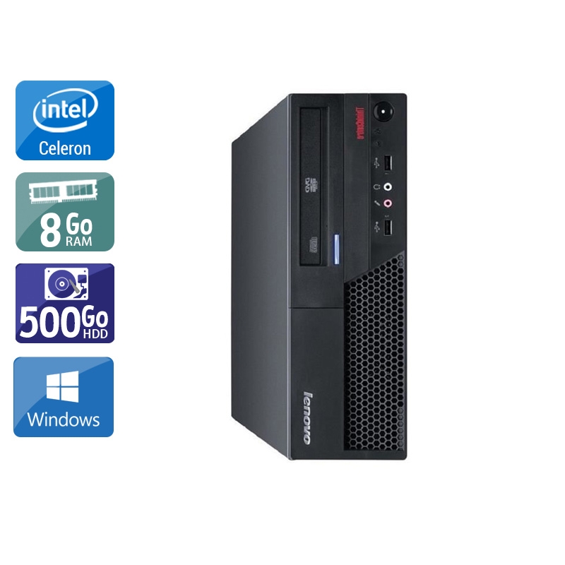 Lenovo ThinkCentre M58 SFF Celeron Dual Core - 8Go RAM 500Go HDD Windows 10  Bon étatOccasion certifiée reconditionnée Bon état -  reconditionné disponible sur Kiatoo