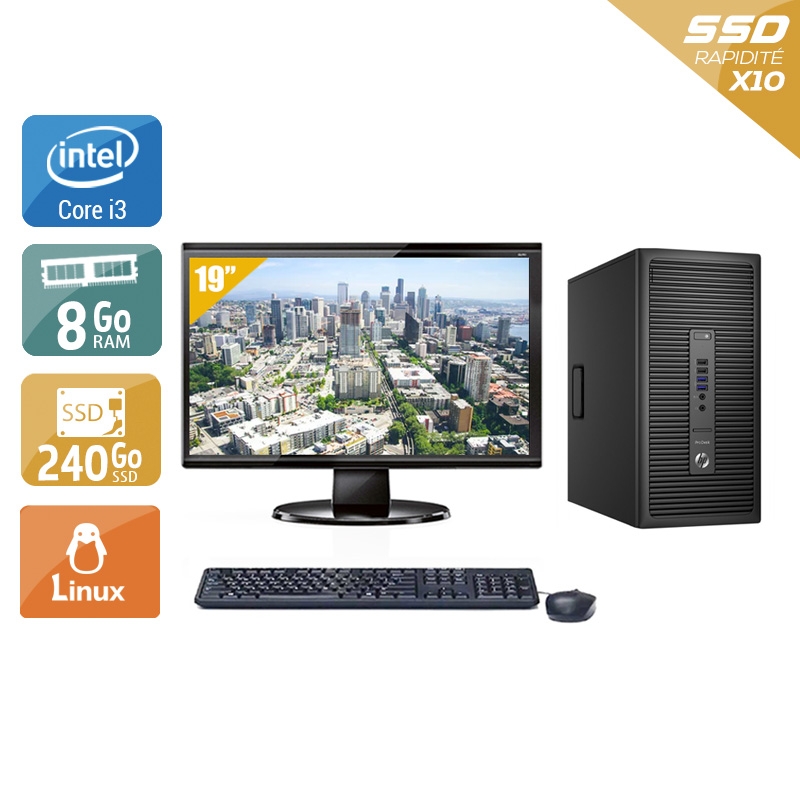 Acheter HP ProDesk 600 G2 Tower i3 Gen 6 + Écran - 19'' 8Go RAM 240Go SSD Linux Bon étatOccasion certifiée reconditionnée Bon état - 224,17 € HP ProDesk 600 G2 Tower i3 Gen 6 + Écran - 19'' 8Go RAM 240Go SSD Linux Bon étatOccasion certifiée reconditionnée Bon état - reconditionné disponible sur Kiatoo