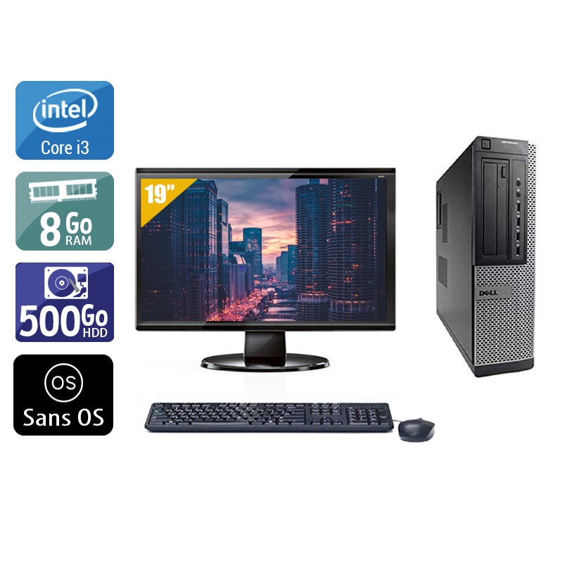 Dell Optiplex 7010 Desktop i3 + Écran - 19'' 8Go RAM 500Go HDD Sans OS  Bon étatOccasion certifiée reconditionnée Bon état -  reconditionné disponible sur Kiatoo