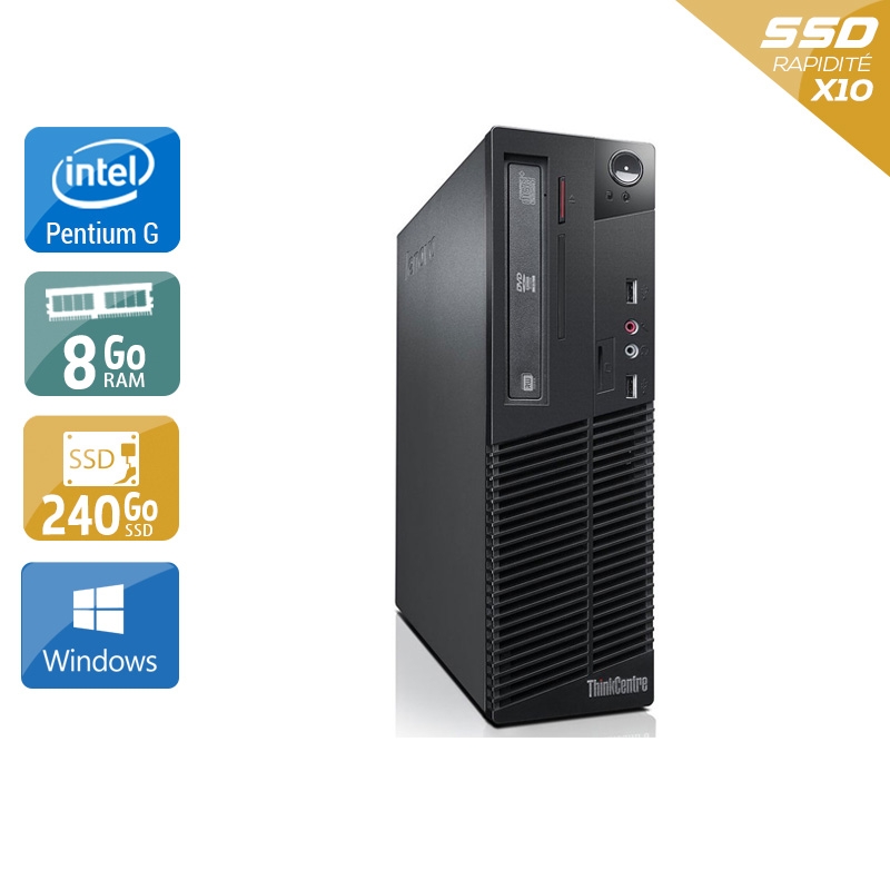 Lenovo ThinkCentre M81 SFF Pentium G Dual Core - 8Go RAM 240Go SSD Windows 10  Bon étatOccasion certifiée reconditionnée Bon état -  reconditionné disponible sur Kiatoo