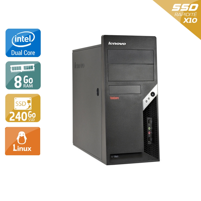 Acheter Lenovo ThinkCentre M57 Tower Dual Core - 8Go RAM 240Go SSD Linux Très bon étatOccasion certifiée reconditionnée Bon état - 232,50 € Lenovo ThinkCentre M57 Tower Dual Core - 8Go RAM 240Go SSD Linux Très bon étatOccasion certifiée reconditionnée Bon état - reconditionné disponible sur Kiatoo