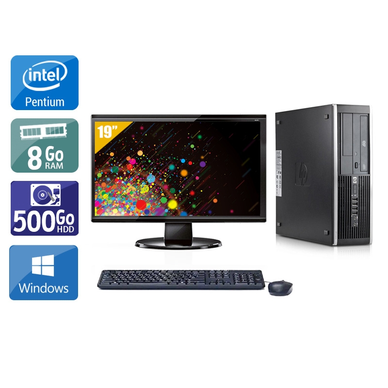HP Compaq Elite 8300 SFF Pentium G Dual Core + Écran - 19'' 8Go RAM 500Go HDD Windows 10  Très bon étatOccasion certifiée reconditionnée Bon état -  reconditionné disponible sur Kiatoo