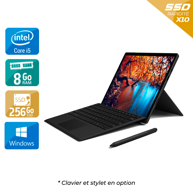 Microsoft Surface Pro 6 12,3'' i5 Gen 8 8Go RAM 256Go SSD Windows 10  État correctOccasion certifiée reconditionnée Bon état -  reconditionné disponible sur Kiatoo