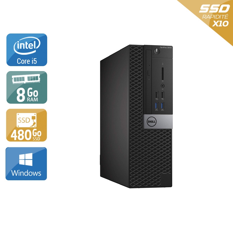 Acheter Dell Optiplex 5040 SFF i5 - 8Go RAM 480Go SSD Windows 10 Bon étatOccasion certifiée reconditionnée Bon état - 232,50 € Dell Optiplex 5040 SFF i5 - 8Go RAM 480Go SSD Windows 10 Bon étatOccasion certifiée reconditionnée Bon état - reconditionné disponible sur Kiatoo