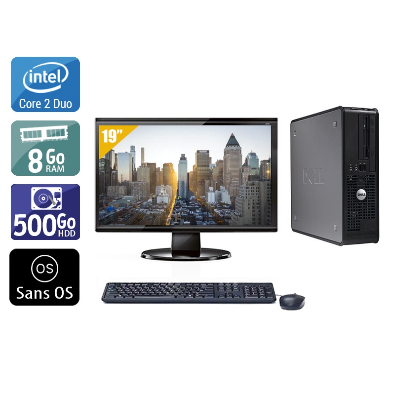 Dell Optiplex 380 SFF Core 2 Duo + Écran - 19'' 8Go RAM 500Go HDD Sans OS  Très bon étatOccasion certifiée reconditionnée Bon état -  reconditionné disponible sur Kiatoo