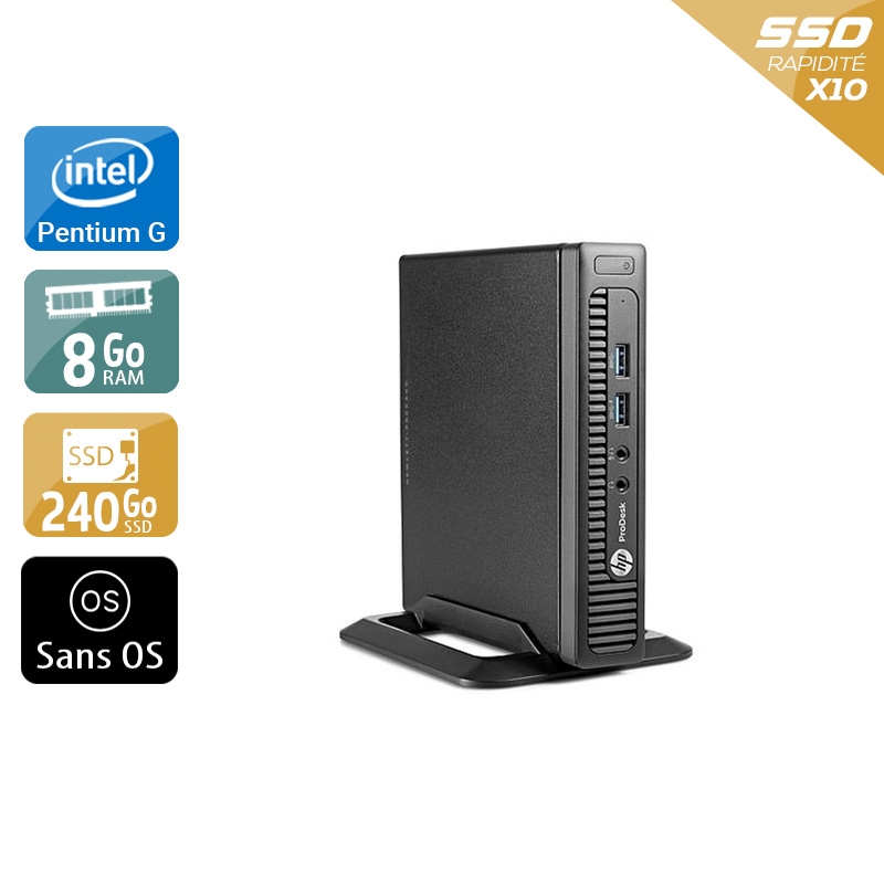 HP ProDesk 600 G1 TINY Pentium G Dual Core - 8Go RAM 240Go SSD Sans OS  Très bon étatOccasion certifiée reconditionnée Bon état -  reconditionné disponible sur Kiatoo