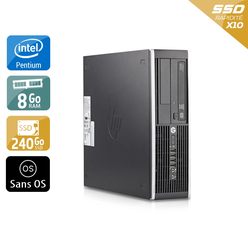 HP Compaq Elite 8200 SFF Pentium G Dual Core - 8Go RAM 240Go SSD Sans OS  Bon étatOccasion certifiée reconditionnée Bon état -  reconditionné disponible sur Kiatoo