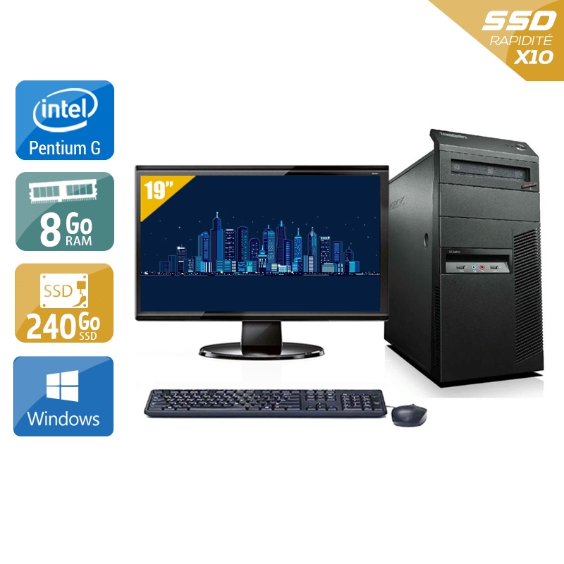 Acheter Lenovo ThinkCentre M81 Tower Pentium G Dual Core + Écran - 19'' 8Go RAM 240Go SSD Windows 10 Bon étatOccasion certifiée reconditionnée Bon état - 299,17 € Lenovo ThinkCentre M81 Tower Pentium G Dual Core + Écran - 19'' 8Go RAM 240Go SSD Windows 10 Bon étatOccasion certifiée reconditionnée Bon état - reconditionné disponible sur Kiatoo