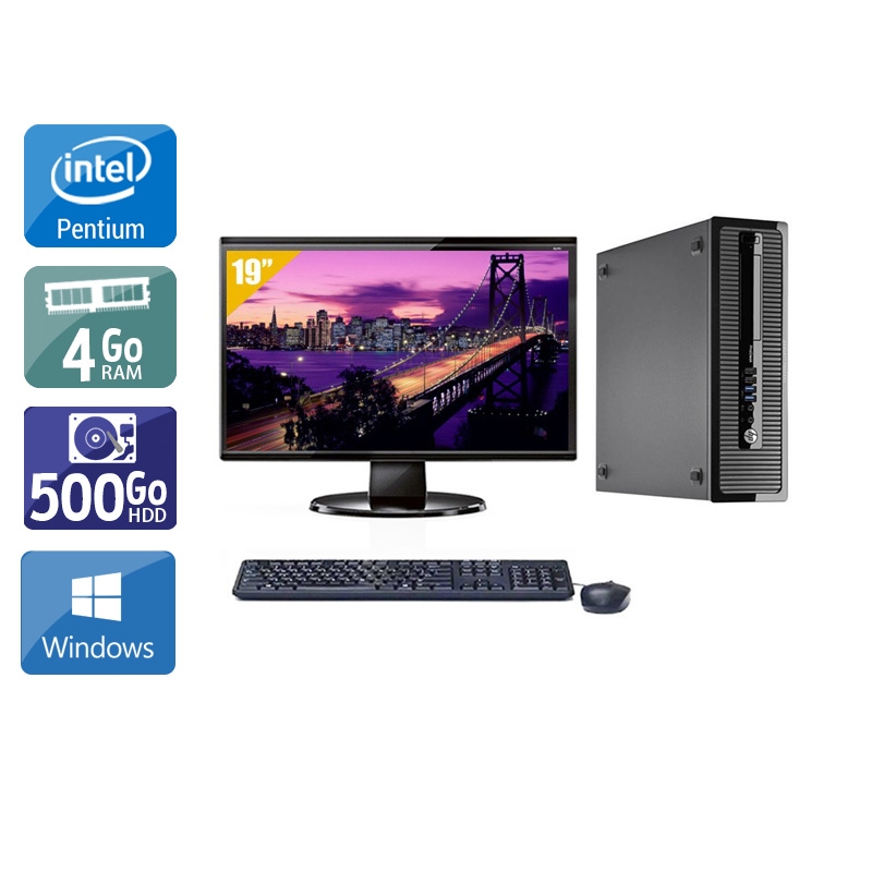 HP ProDesk 400 G1 SFF Pentium G Dual Core + Écran - 19'' 4Go RAM 500Go HDD Windows 10  Très bon étatOccasion certifiée reconditionnée Bon état -  reconditionné disponible sur Kiatoo