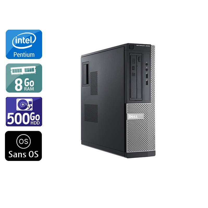 Dell Optiplex 3010 Desktop Pentium G Dual Core - 8Go RAM 500Go HDD Sans OS  Très bon étatOccasion certifiée reconditionnée Bon état -  reconditionné disponible sur Kiatoo