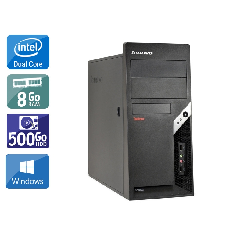 Lenovo ThinkCentre M57 Tower Dual Core - 8Go RAM 500Go HDD Windows 10  Très bon étatOccasion certifiée reconditionnée Bon état -  reconditionné disponible sur Kiatoo