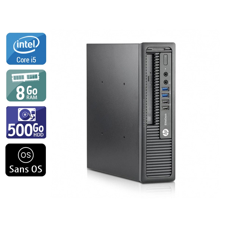 HP EliteDesk 800 G1 USDT i5 - 8Go RAM 500Go HDD Sans OS  Bon étatOccasion certifiée reconditionnée Bon état -  reconditionné disponible sur Kiatoo