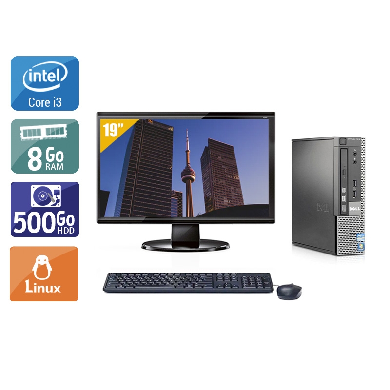 Dell Optiplex 7010 USDT i3 + Écran - 19'' 8Go RAM 500Go HDD Linux  Bon étatOccasion certifiée reconditionnée Bon état -  reconditionné disponible sur Kiatoo