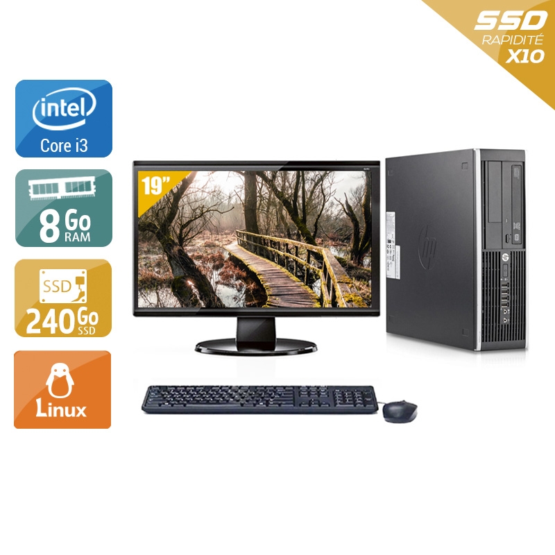 HP Compaq Elite 8200 SFF i3 + Écran - 19'' 8Go RAM 240Go SSD Linux  Bon étatOccasion certifiée reconditionnée Bon état -  reconditionné disponible sur Kiatoo