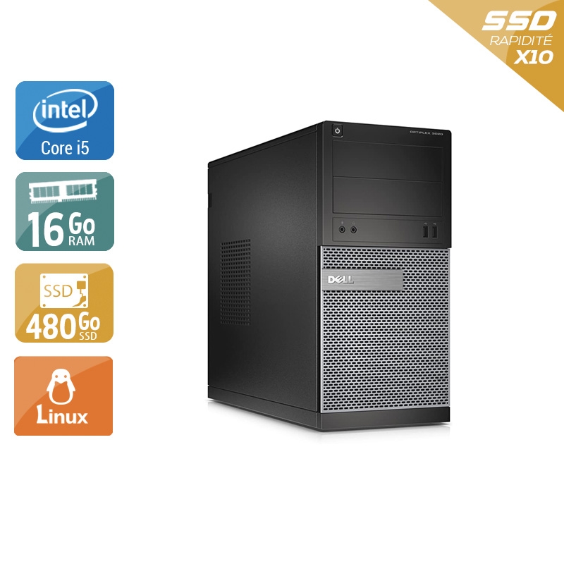 Dell Optiplex 3020 Tower i5 - 16Go RAM 480Go SSD Linux  Bon étatOccasion certifiée reconditionnée Bon état -  reconditionné disponible sur Kiatoo