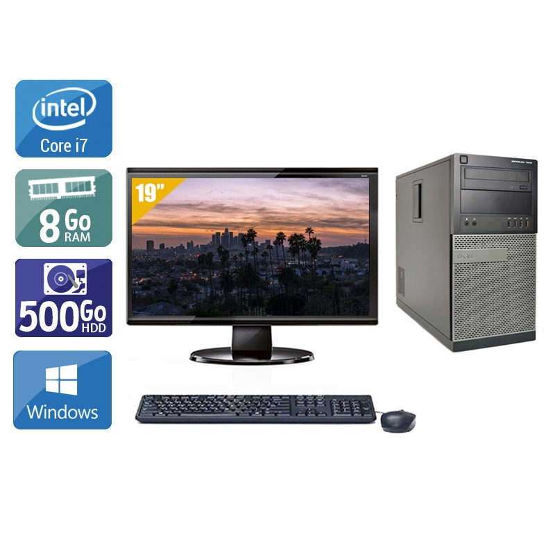 Dell Optiplex 9020 Tower i7 + Écran - 19'' 8Go RAM 500Go HDD Windows 10  Très bon étatOccasion certifiée reconditionnée Bon état -  reconditionné disponible sur Kiatoo