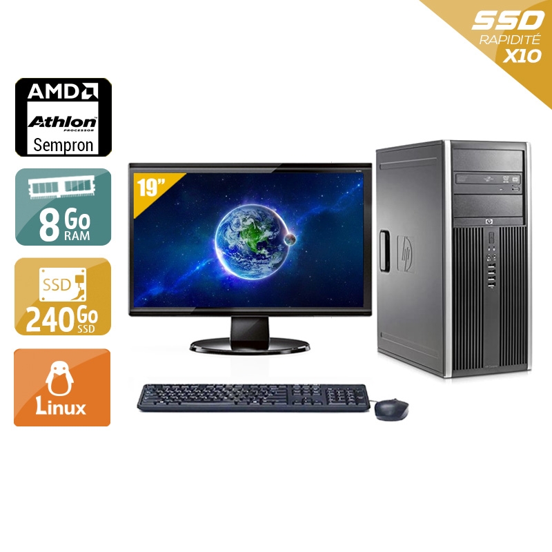 HP Compaq dc5750 Tower AMD Sempron + Écran - 19'' 8Go RAM 240Go SSD Linux  Bon étatOccasion certifiée reconditionnée Bon état -  reconditionné disponible sur Kiatoo