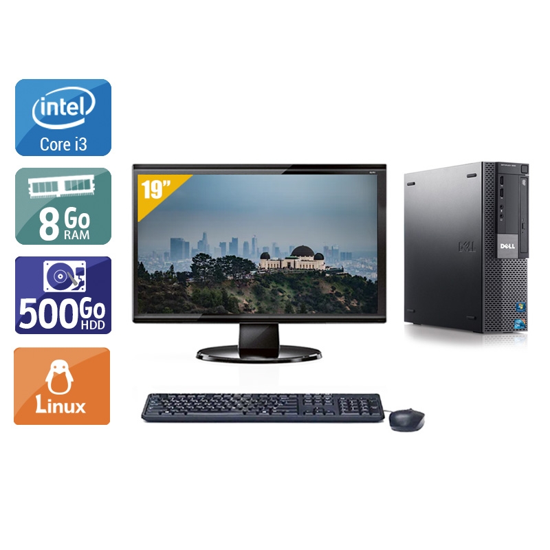 Dell Optiplex 980 SFF i3 + Écran - 19'' 8Go RAM 500Go HDD Linux  Très bon étatOccasion certifiée reconditionnée Bon état -  reconditionné disponible sur Kiatoo