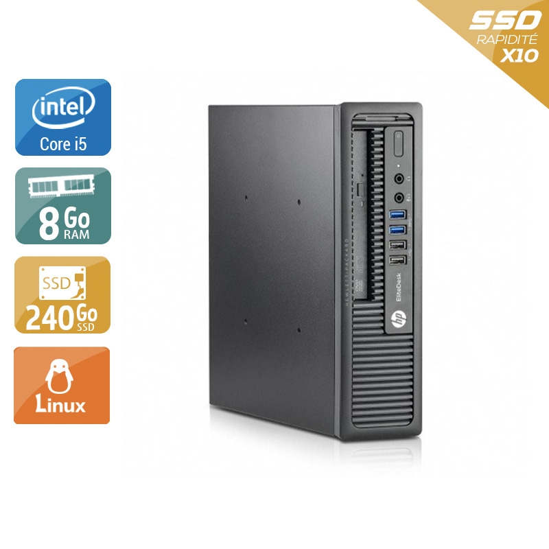 HP EliteDesk 800 G1 USDT i5 - 8Go RAM 240Go SSD Linux  Très bon étatOccasion certifiée reconditionnée Bon état -  reconditionné disponible sur Kiatoo