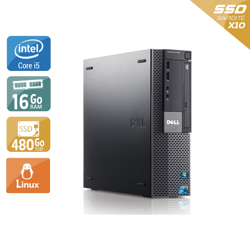 Dell Optiplex 980 Desktop i5 - 16Go RAM 480Go SSD Linux  Bon étatOccasion certifiée reconditionnée Bon état -  reconditionné disponible sur Kiatoo