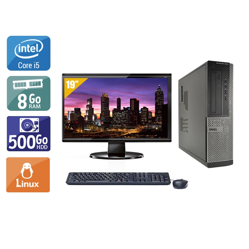 Dell Optiplex 3010 Desktop i5 + Écran - 19'' 8Go RAM 500Go HDD Linux  Très bon étatOccasion certifiée reconditionnée Bon état -  reconditionné disponible sur Kiatoo