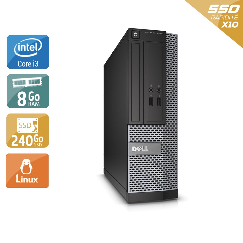 Dell Optiplex 3010 SFF i3 - 8Go RAM 240Go SSD Linux  Très bon étatOccasion certifiée reconditionnée Bon état -  reconditionné disponible sur Kiatoo