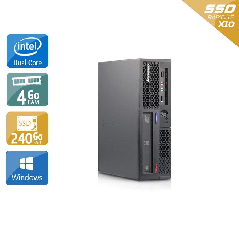 Lenovo ThinkCentre M58 USFF Dual Core - 4Go RAM 240Go SSD Windows 10  Très bon étatOccasion certifiée reconditionnée Bon état -  reconditionné disponible sur Kiatoo