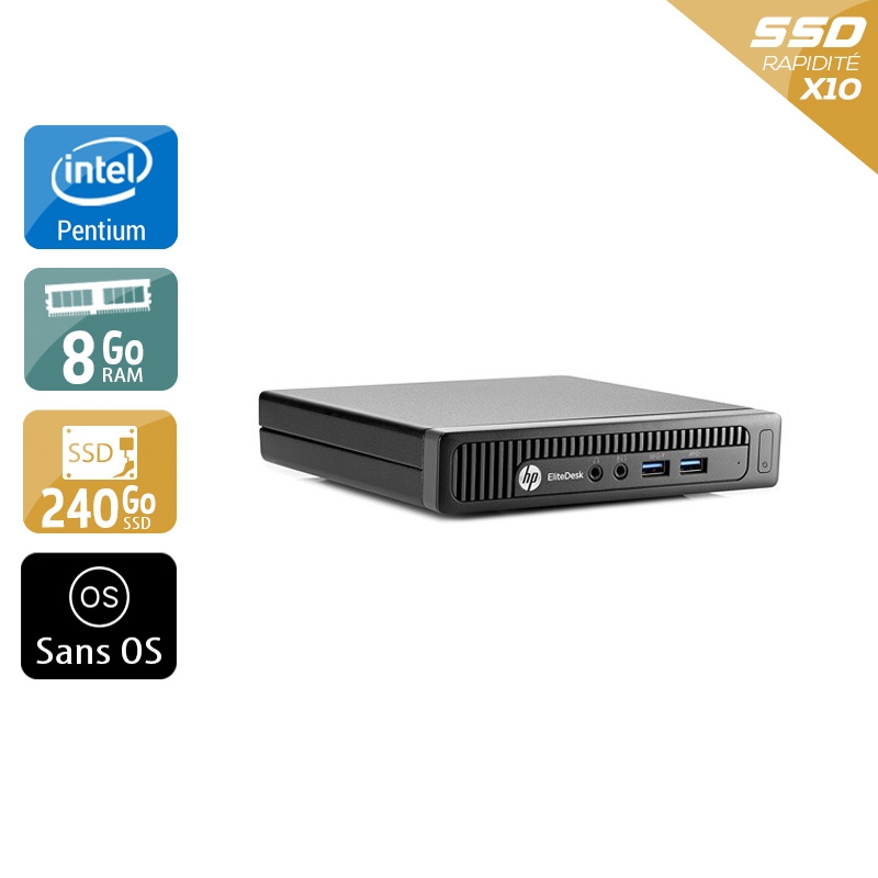 Acheter HP EliteDesk 800 G1 TINY Pentium G Dual Core - 8Go RAM 240Go SSD Sans OS Très bon étatOccasion certifiée reconditionnée Bon état - 232,50 € HP EliteDesk 800 G1 TINY Pentium G Dual Core - 8Go RAM 240Go SSD Sans OS Très bon étatOccasion certifiée reconditionnée Bon état - reconditionné disponible sur Kiatoo