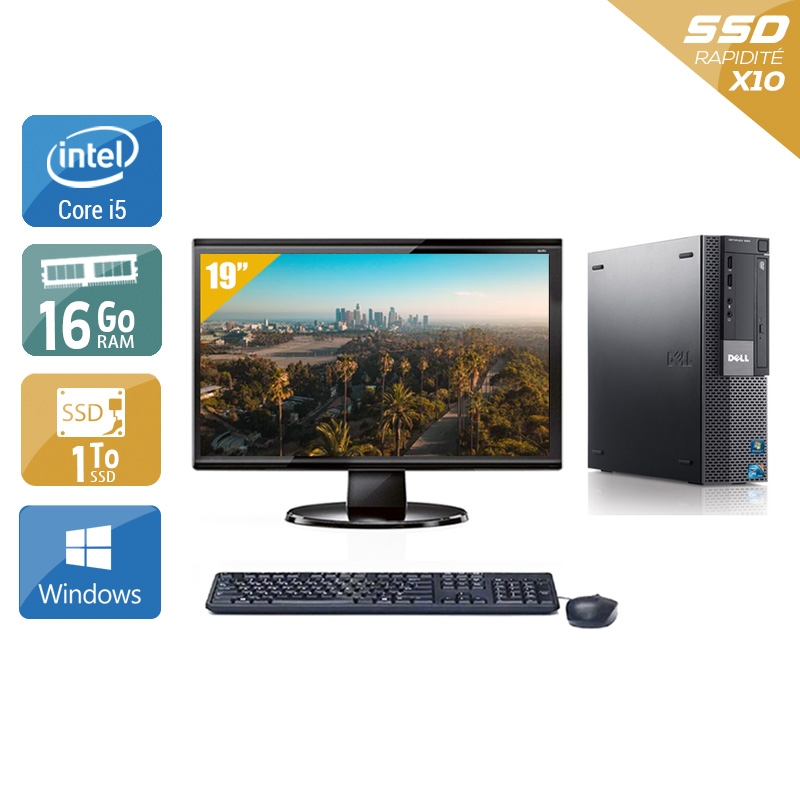 Dell Optiplex 980 Desktop i5 + Écran - 19'' 16Go RAM 1To SSD Windows 10  Bon étatOccasion certifiée reconditionnée Bon état -  reconditionné disponible sur Kiatoo