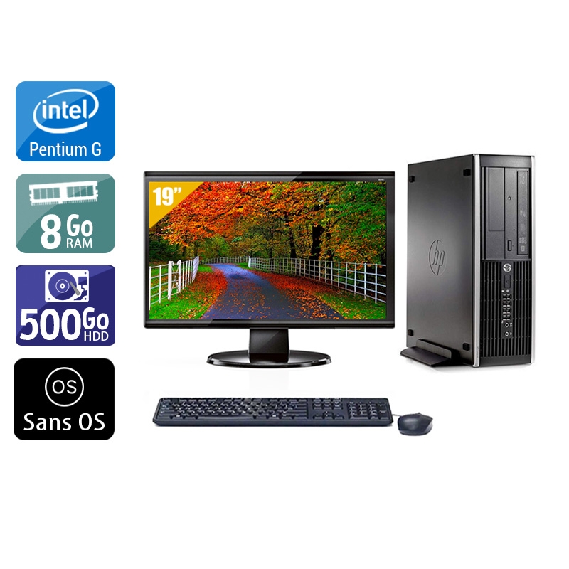 HP Compaq Pro 6300 SFF Pentium G Dual Core + Écran - 19'' 8Go RAM 500Go HDD Sans OS  Bon étatOccasion certifiée reconditionnée Bon état -  reconditionné disponible sur Kiatoo