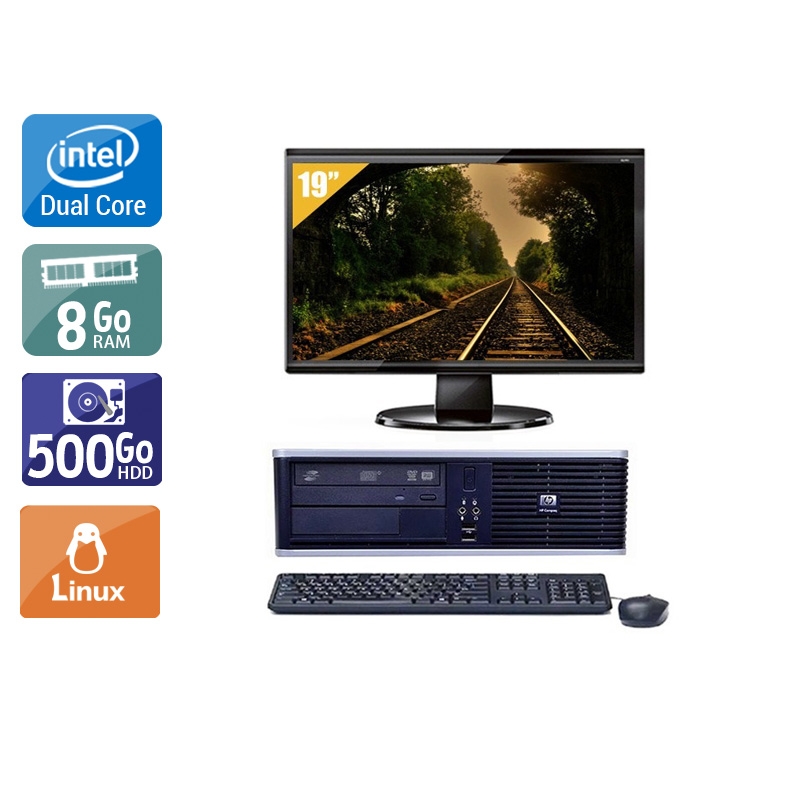 HP Compaq dc7800 SFF Dual Core + Écran - 19'' 8Go RAM 500Go HDD Linux  Bon étatOccasion certifiée reconditionnée Bon état -  reconditionné disponible sur Kiatoo