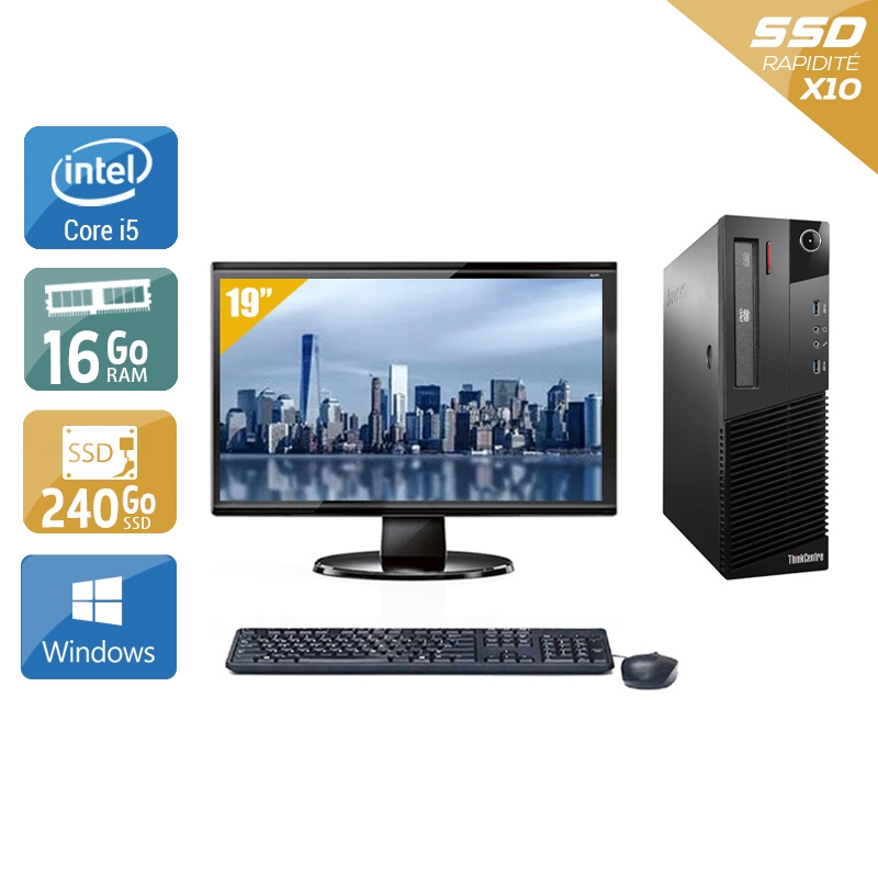 Acheter Lenovo ThinkCentre M93 SFF i5 + Écran - 19'' 16Go RAM 240Go SSD Windows 10 Bon étatOccasion certifiée reconditionnée Bon état - 257,50 € Lenovo ThinkCentre M93 SFF i5 + Écran - 19'' 16Go RAM 240Go SSD Windows 10 Bon étatOccasion certifiée reconditionnée Bon état - reconditionné disponible sur Kiatoo