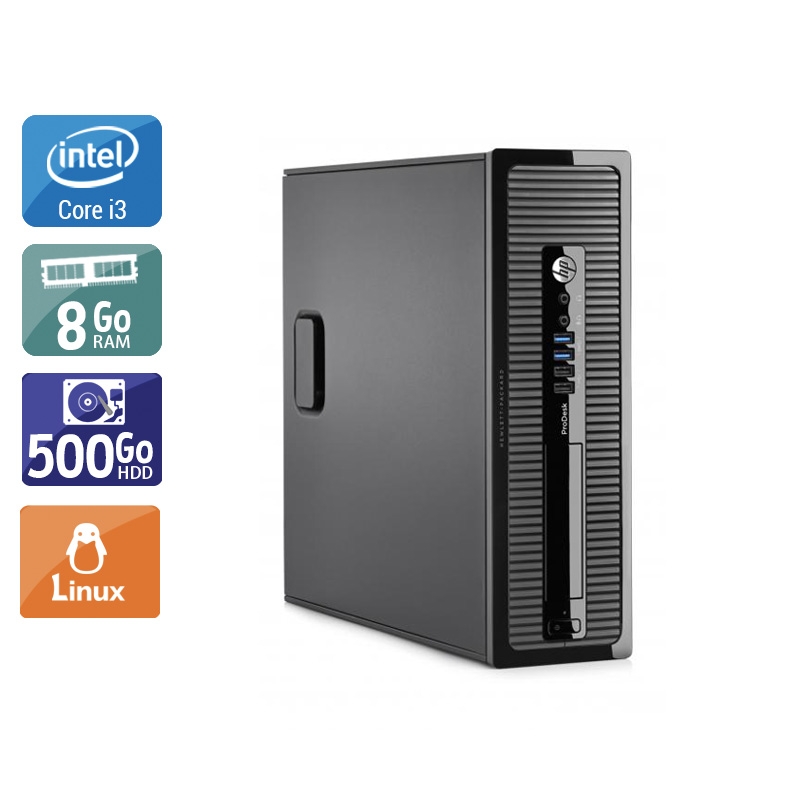HP ProDesk 400 G2 SFF i3 - 8Go RAM 500Go HDD Linux  Bon étatOccasion certifiée reconditionnée Bon état -  reconditionné disponible sur Kiatoo