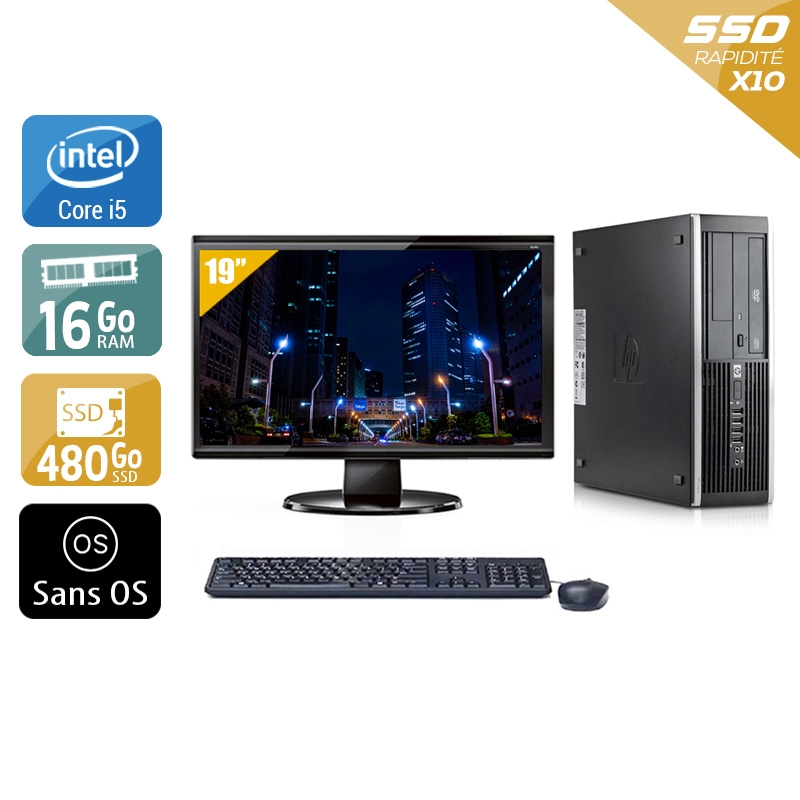 HP Compaq Elite 8100 SFF i5 + Écran - 19'' 16Go RAM 480Go SSD Sans OS  Bon étatOccasion certifiée reconditionnée Bon état -  reconditionné disponible sur Kiatoo
