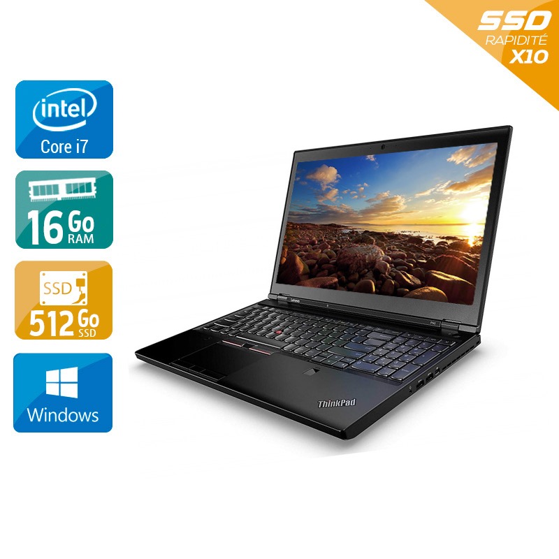 Lenovo Thinkpad P50 15,6'' i7 Gen 6 16Go RAM 512Go SSD M.2 Windows 10 - Etat du Produit : État correct  État correctOccasion certifiée reconditionnée Bon état -  reconditionné disponible sur Kiatoo