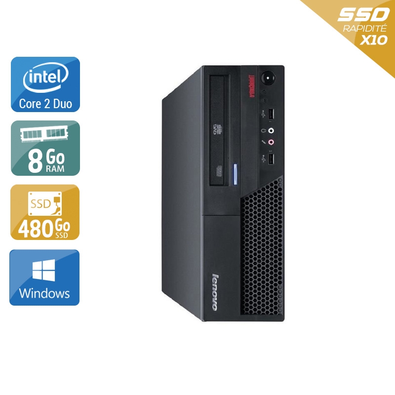 Acheter Lenovo ThinkCentre M57 SFF Core 2 Duo - 8Go RAM 480Go SSD Windows 10 État correctOccasion certifiée reconditionnée Bon état - 207,50 € Lenovo ThinkCentre M57 SFF Core 2 Duo - 8Go RAM 480Go SSD Windows 10 État correctOccasion certifiée reconditionnée Bon état - reconditionné disponible sur Kiatoo