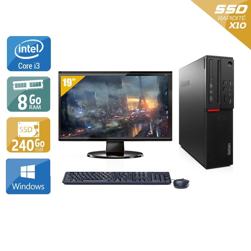 Acheter Lenovo ThinkCentre M800 SFF i3 Gen 6 + Écran - 19'' 8Go RAM 240Go SSD Windows 10 Bon étatOccasion certifiée reconditionnée Bon état - 224,17 € Lenovo ThinkCentre M800 SFF i3 Gen 6 + Écran - 19'' 8Go RAM 240Go SSD Windows 10 Bon étatOccasion certifiée reconditionnée Bon état - reconditionné disponible sur Kiatoo