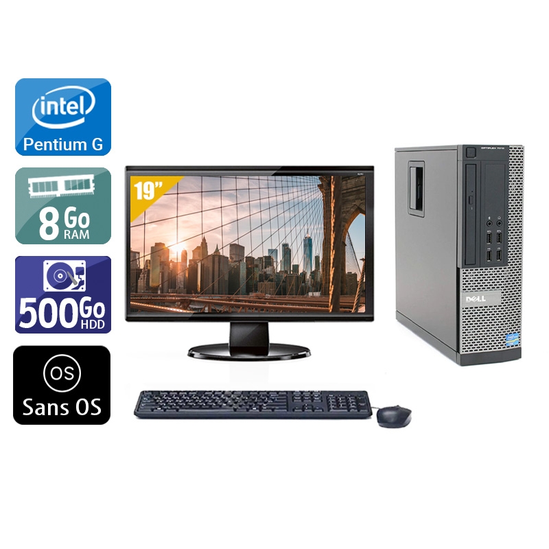 Dell Optiplex 7010 SFF Pentium G Dual Core + Écran - 19'' 8Go RAM 500Go HDD Sans OS  Très bon étatOccasion certifiée reconditionnée Bon état -  reconditionné disponible sur Kiatoo