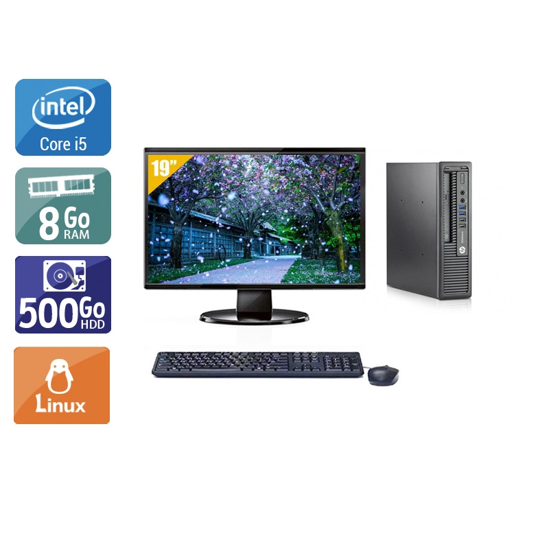 HP EliteDesk 800 G1 USDT i5 + Écran - 19'' 8Go RAM 500Go HDD Linux  Bon étatOccasion certifiée reconditionnée Bon état -  reconditionné disponible sur Kiatoo