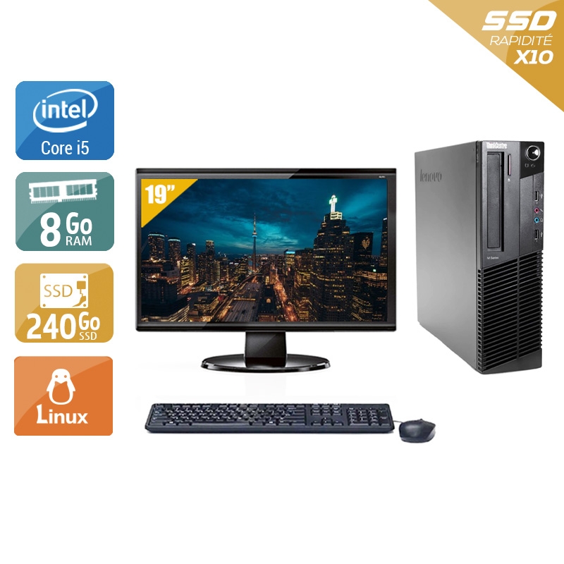 Acheter Lenovo ThinkCentre M92 SFF i5 + Écran - 19'' 8Go RAM 240Go SSD Linux Bon étatOccasion certifiée reconditionnée Bon état - 224,17 € Lenovo ThinkCentre M92 SFF i5 + Écran - 19'' 8Go RAM 240Go SSD Linux Bon étatOccasion certifiée reconditionnée Bon état - reconditionné disponible sur Kiatoo