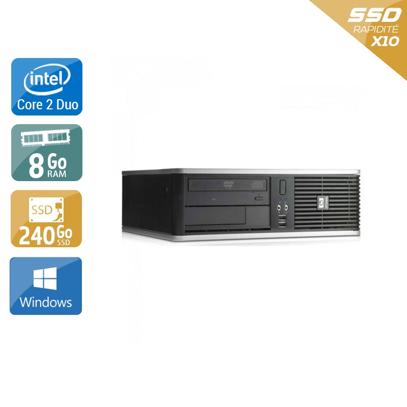 HP Compaq dc7800 SFF Core 2 Duo - 8Go RAM 240Go SSD Windows 10  Très bon étatOccasion certifiée reconditionnée Bon état -  reconditionné disponible sur Kiatoo