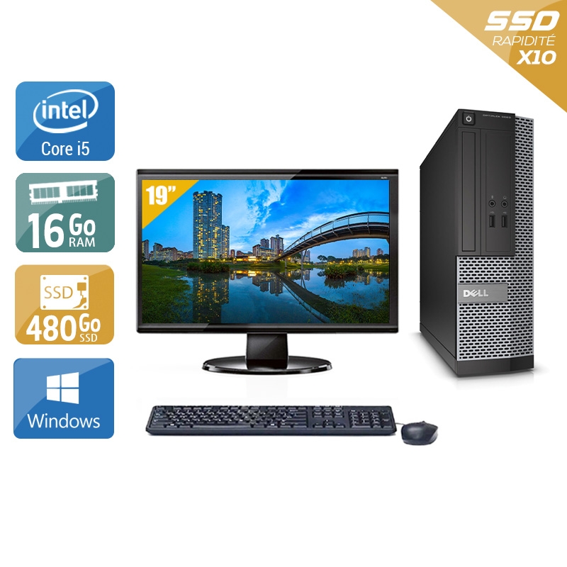 Dell Optiplex 3020 SFF i5 + Écran - 19'' 16Go RAM 480Go SSD Windows 10  Bon étatOccasion certifiée reconditionnée Bon état -  reconditionné disponible sur Kiatoo