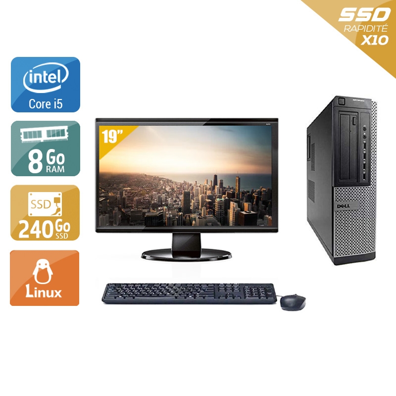 Dell Optiplex 390 Desktop i5 + Écran - 19'' 8Go RAM 240Go SSD Linux  Bon étatOccasion certifiée reconditionnée Bon état -  reconditionné disponible sur Kiatoo