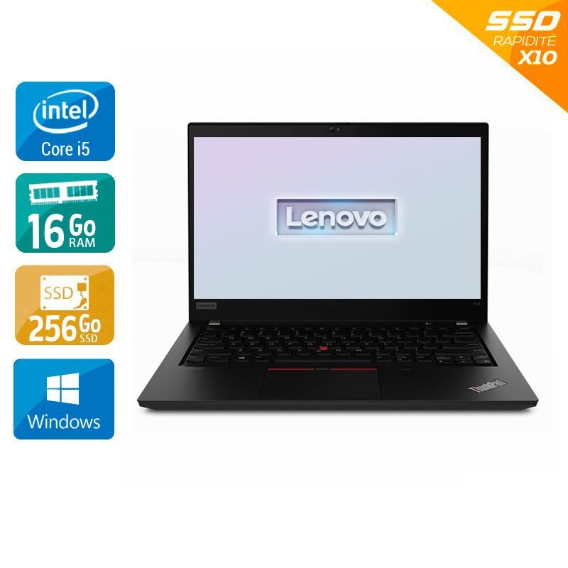 Lenovo ThinkPad T14 Gen 2i 14'' i5 Gen 11 - 16Go RAM 256Go SSD Windows 11  ⭐ Premium - Garantie 3 ans incluseOccasion certifiée reconditionnée Bon état -  reconditionné disponible sur Kiatoo