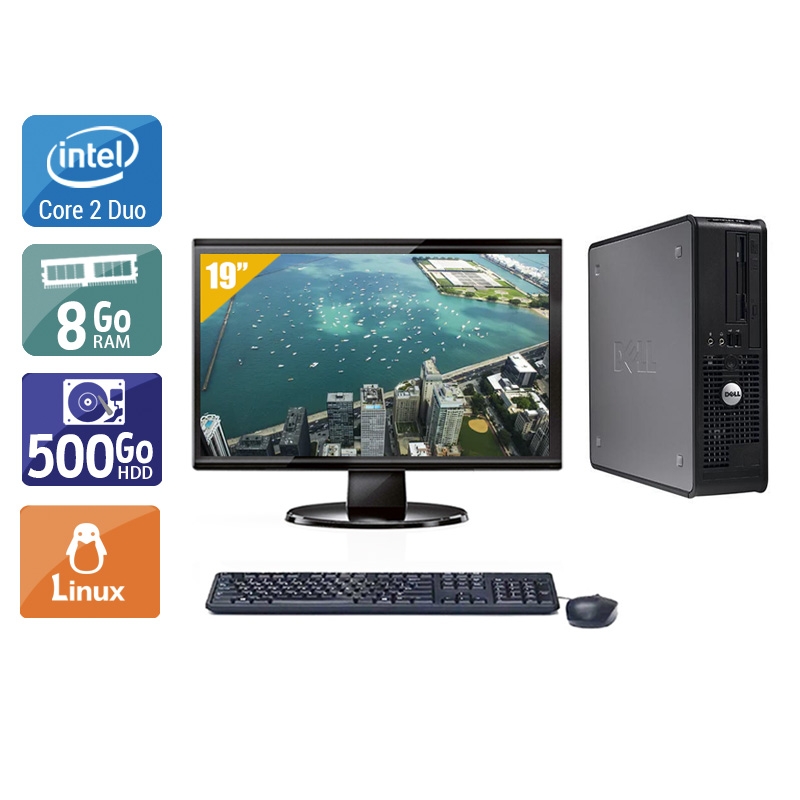Dell Optiplex 760 SFF Core 2 Duo + Écran - 19'' 8Go RAM 500Go HDD Linux  Bon étatOccasion certifiée reconditionnée Bon état -  reconditionné disponible sur Kiatoo