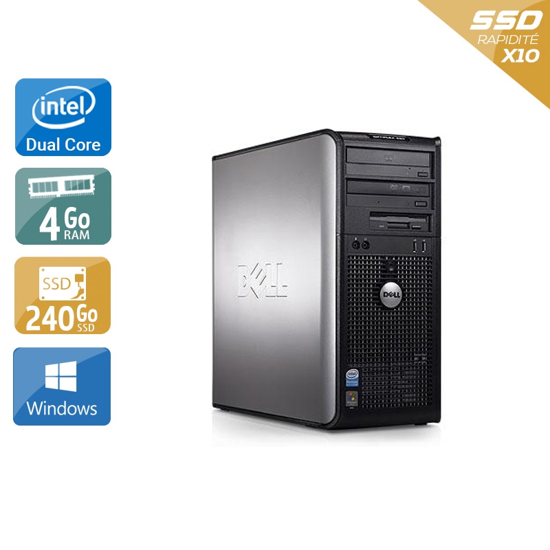 Dell Optiplex 360 Tower Dual Core - 4Go RAM 240Go SSD Windows 10  Très bon étatOccasion certifiée reconditionnée Bon état -  reconditionné disponible sur Kiatoo