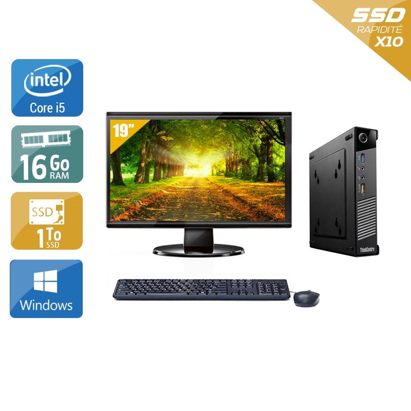 Acheter Lenovo ThinkCentre M73 Tiny i5 + Écran - 19'' 16Go RAM 1To SSD Windows 10 Bon étatOccasion certifiée reconditionnée Bon état - 340,83 € Lenovo ThinkCentre M73 Tiny i5 + Écran - 19'' 16Go RAM 1To SSD Windows 10 Bon étatOccasion certifiée reconditionnée Bon état - reconditionné disponible sur Kiatoo